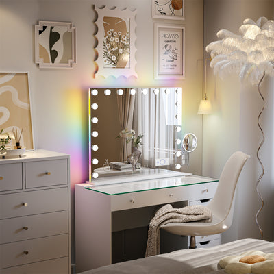 Hollywood 20 Bulbs Light Mirror with Bluetooth Speaker