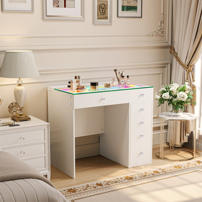 Mini Diana Vanity Desk- 6 Storage Drawers