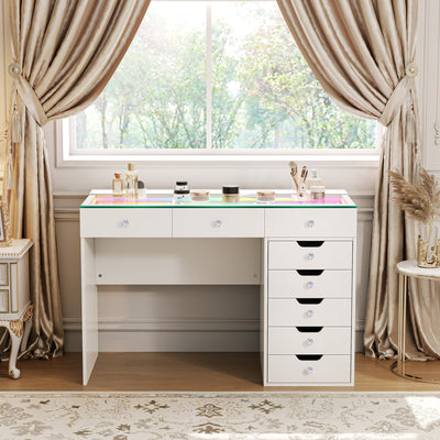 Diana Vanity Desk Pro- 8 Storage Drawers