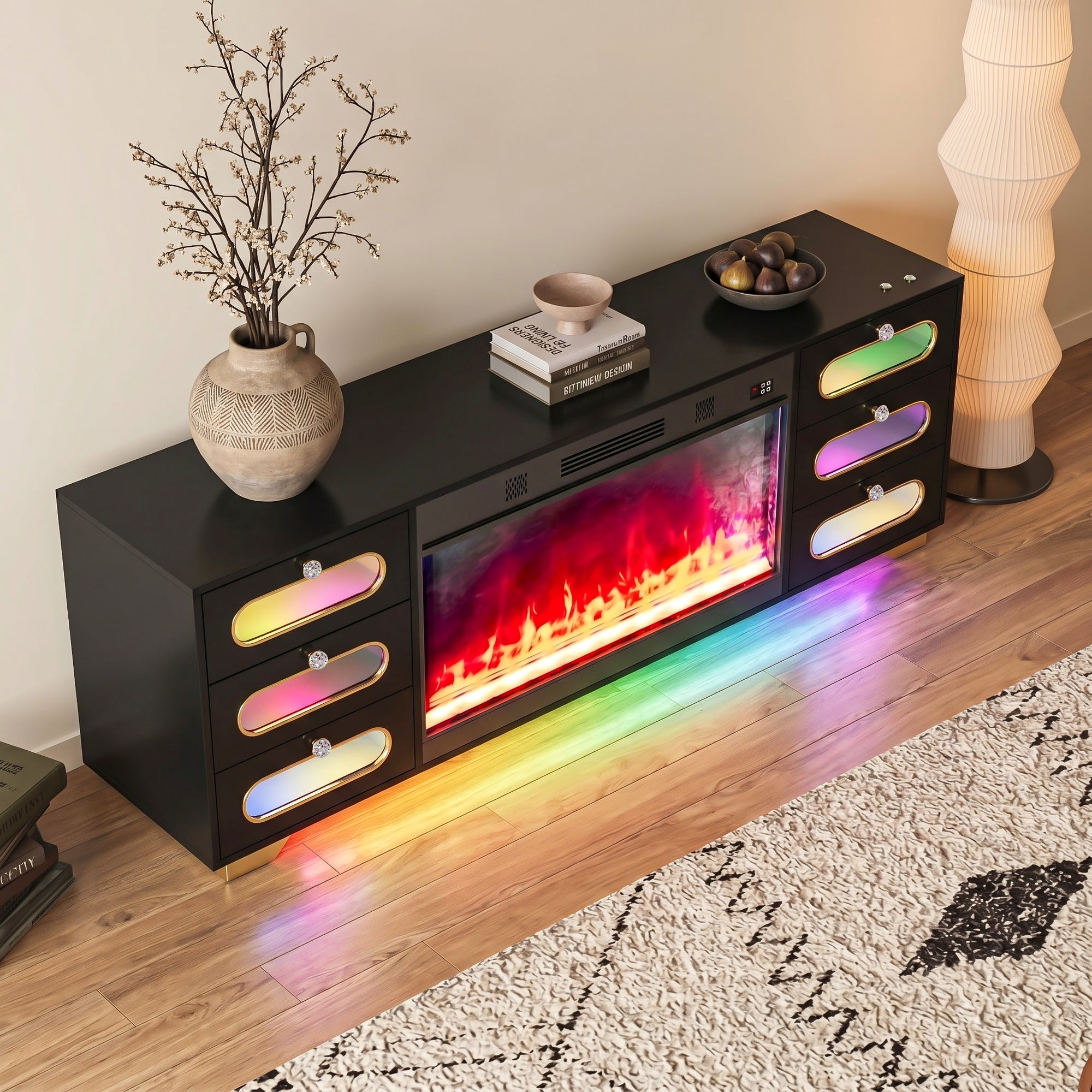 SOFIA Fully Assembled 70" TV Stand Fireplace