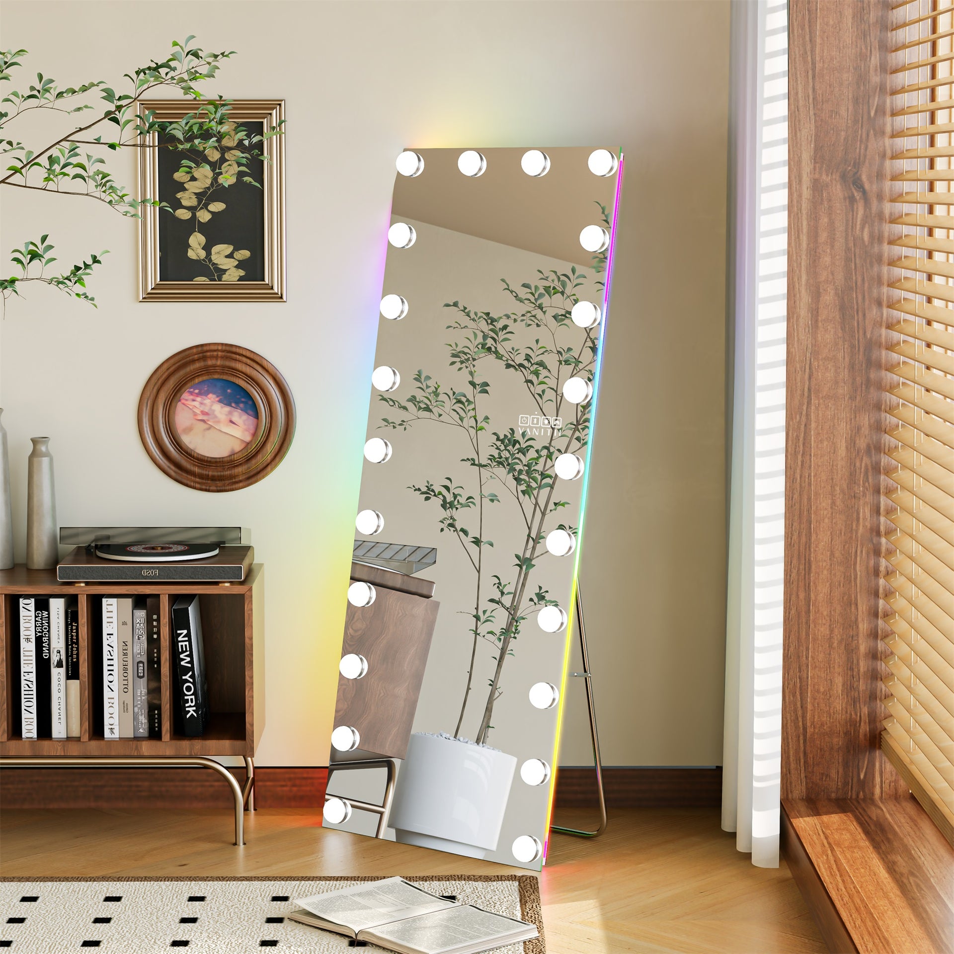Hollywood Vanity Mirror - Full Length Vanity Mirror with Bluetooth Speaker