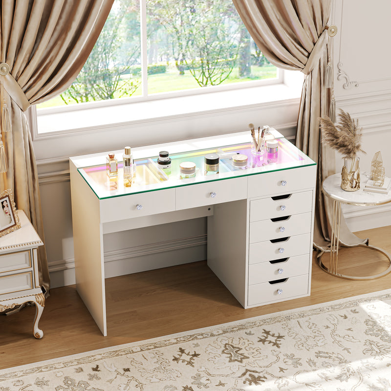 Diana Vanity Desk Pro- 8 Storage Drawers