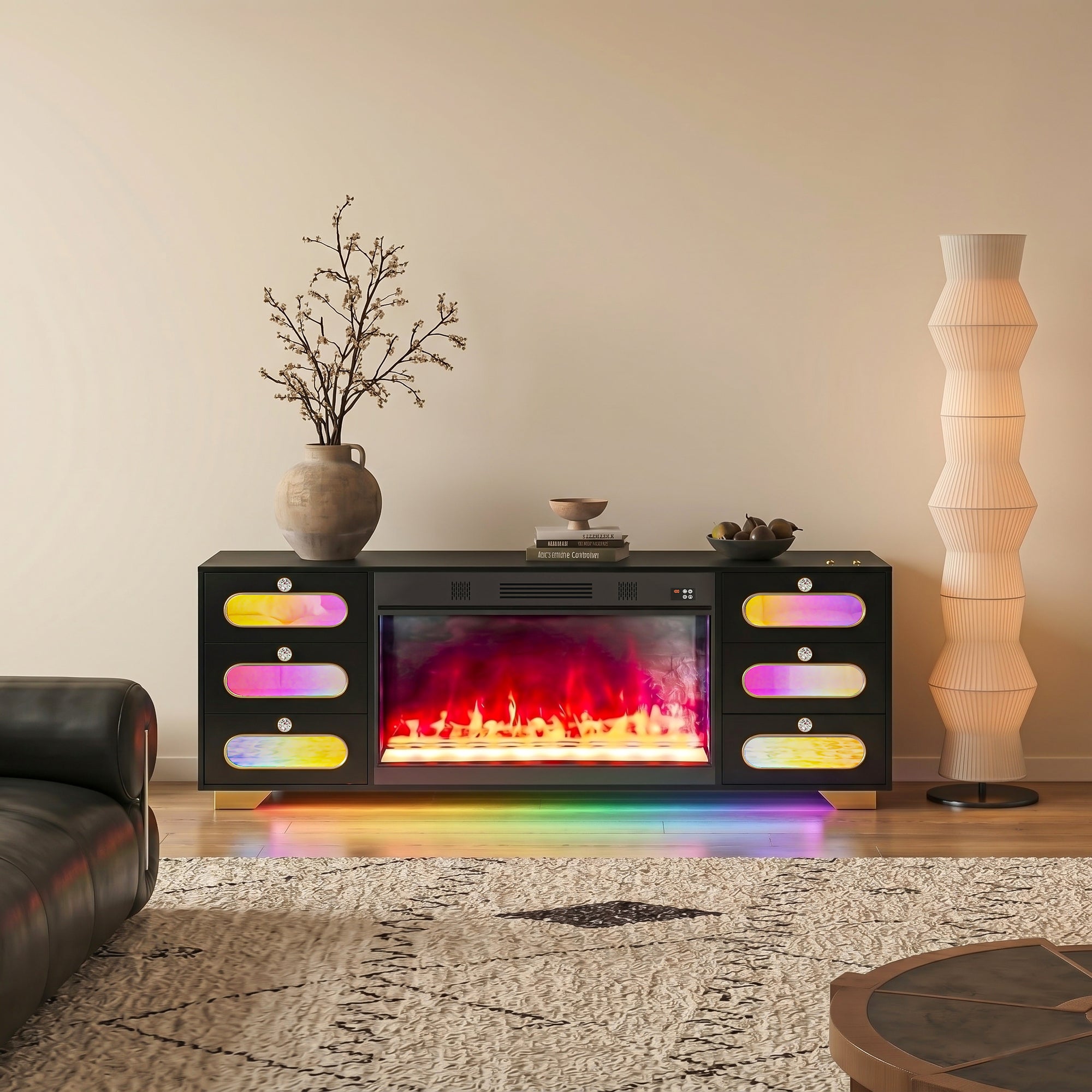 SOFIA Fully Assembled 70" TV Stand Fireplace
