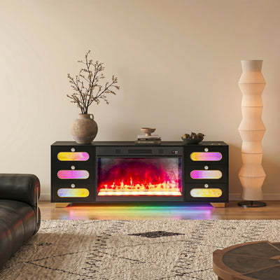 SOFIA Fully Assembled 70" TV Stand Fireplace