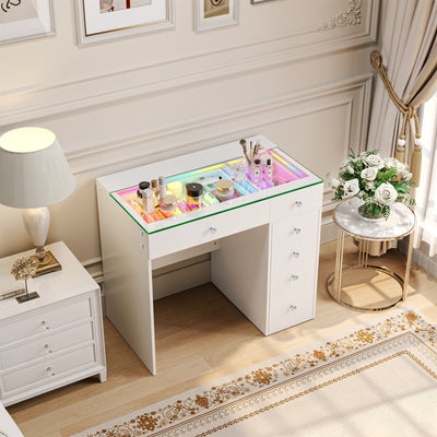 Mini Diana Vanity Desk- 6 Storage Drawers