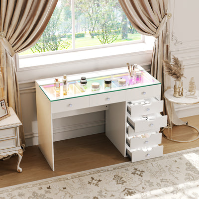 Diana Vanity Desk Pro- 8 Storage Drawers