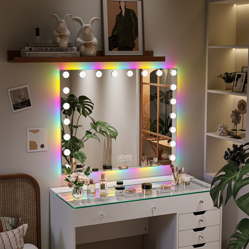 Mary Hollywood Vanity Mirror with RGB and Bluetooth Speaker