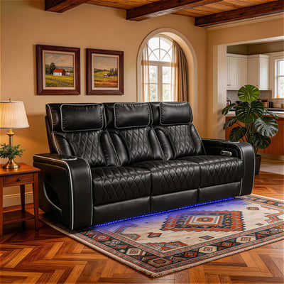 Jessie Power Recliner Black 3-seater Sofa