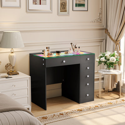 Mini Diana Vanity Desk- 6 Storage Drawers