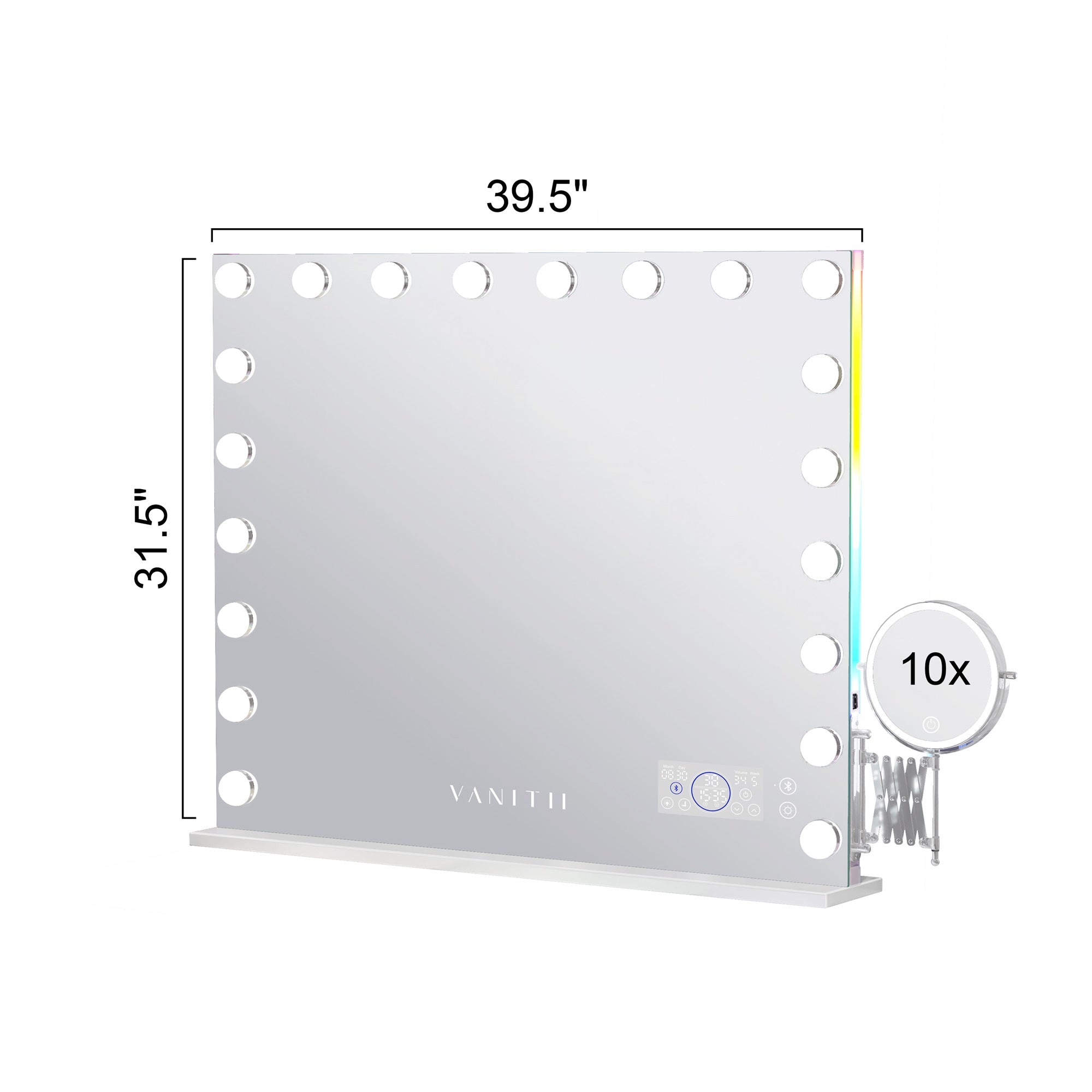 Hollywood 20 Bulbs Light Mirror with Bluetooth Speaker