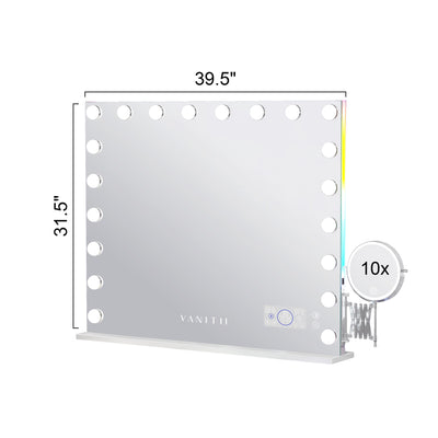 Hollywood 20 Bulbs Light Mirror with Bluetooth Speaker
