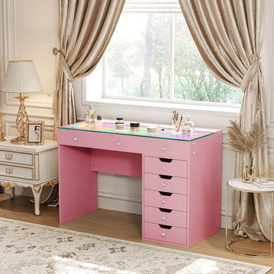 Diana Vanity Desk Pro- 8 Storage Drawers