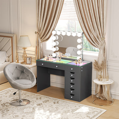 Diana Storage Drawers Vanity Set with Mirror and Chair