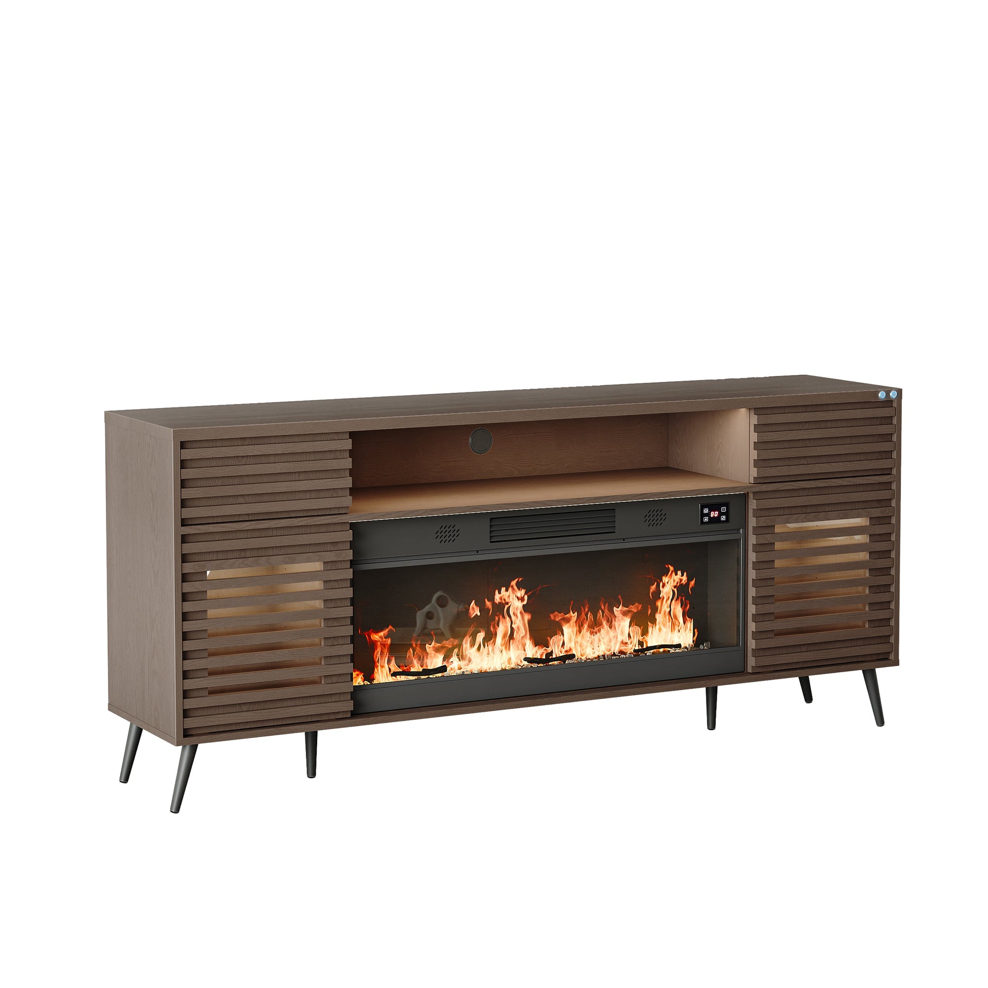 SITA Fully Assembled 71" TV Stand with Electric Fireplace