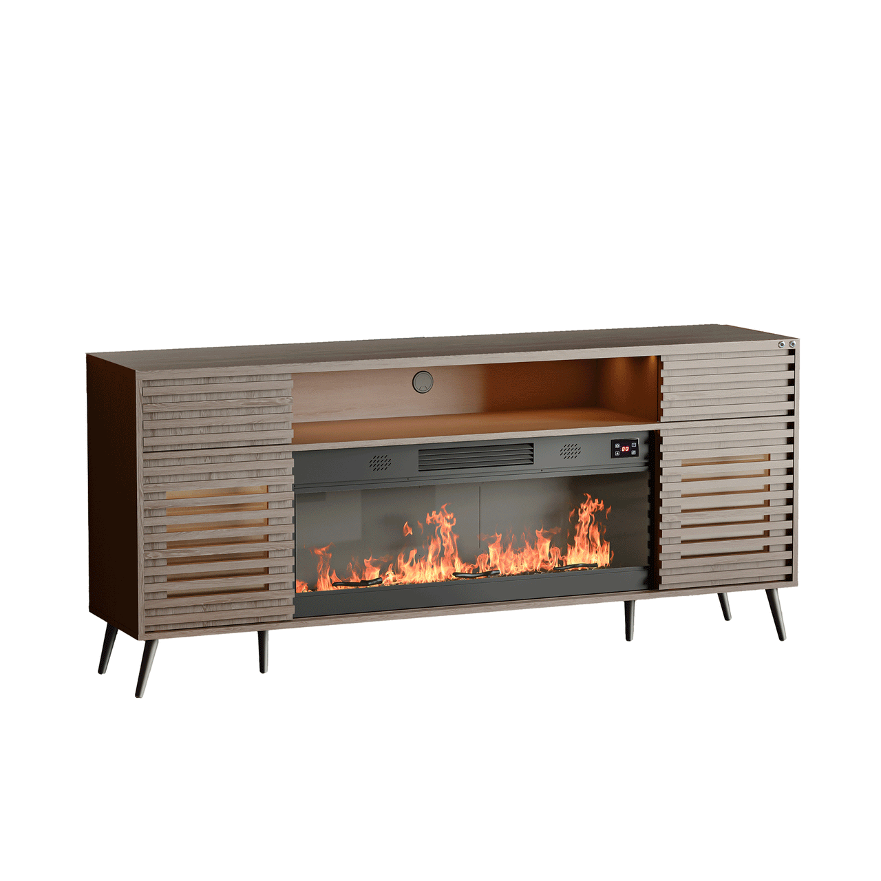 SITA Fully Assembled 71" TV Stand with Electric Fireplace