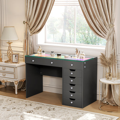 Diana Vanity Desk Pro- 8 Storage Drawers