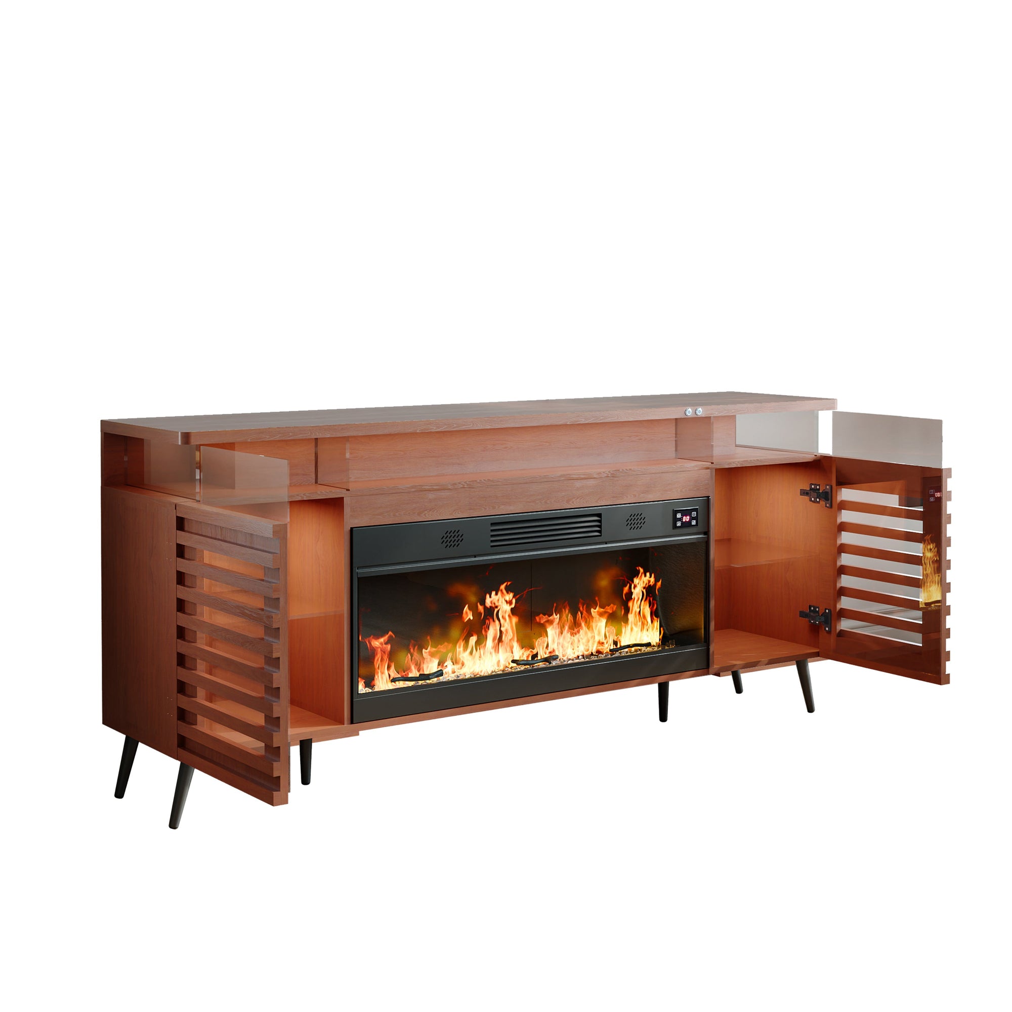 GRACE Fully Assembled 71" TV Stand with Electric Fireplace