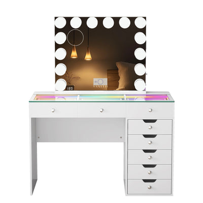 Diana Storage Drawers Vanity Set with Mirror and Chair