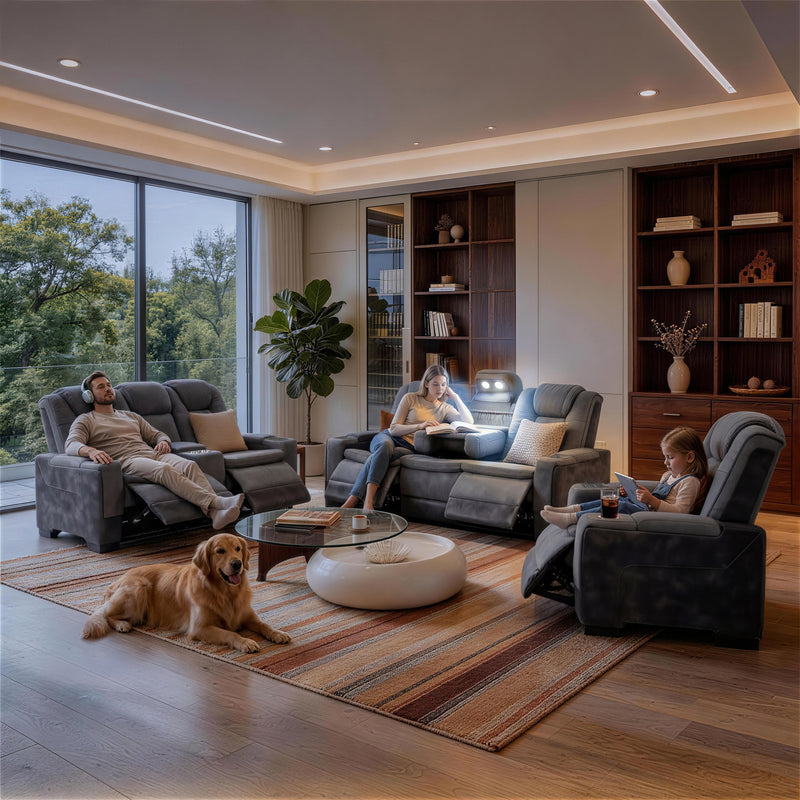 Charlie Gray Power Recliner Sofa & Loveseat & Chair