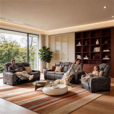 Charlie Gray Power Recliner Sofa & Loveseat & Chair