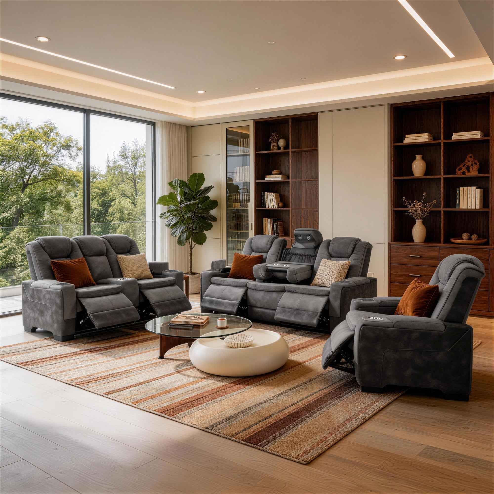Charlie Gray Power Recliner Sofa & Loveseat & Chair