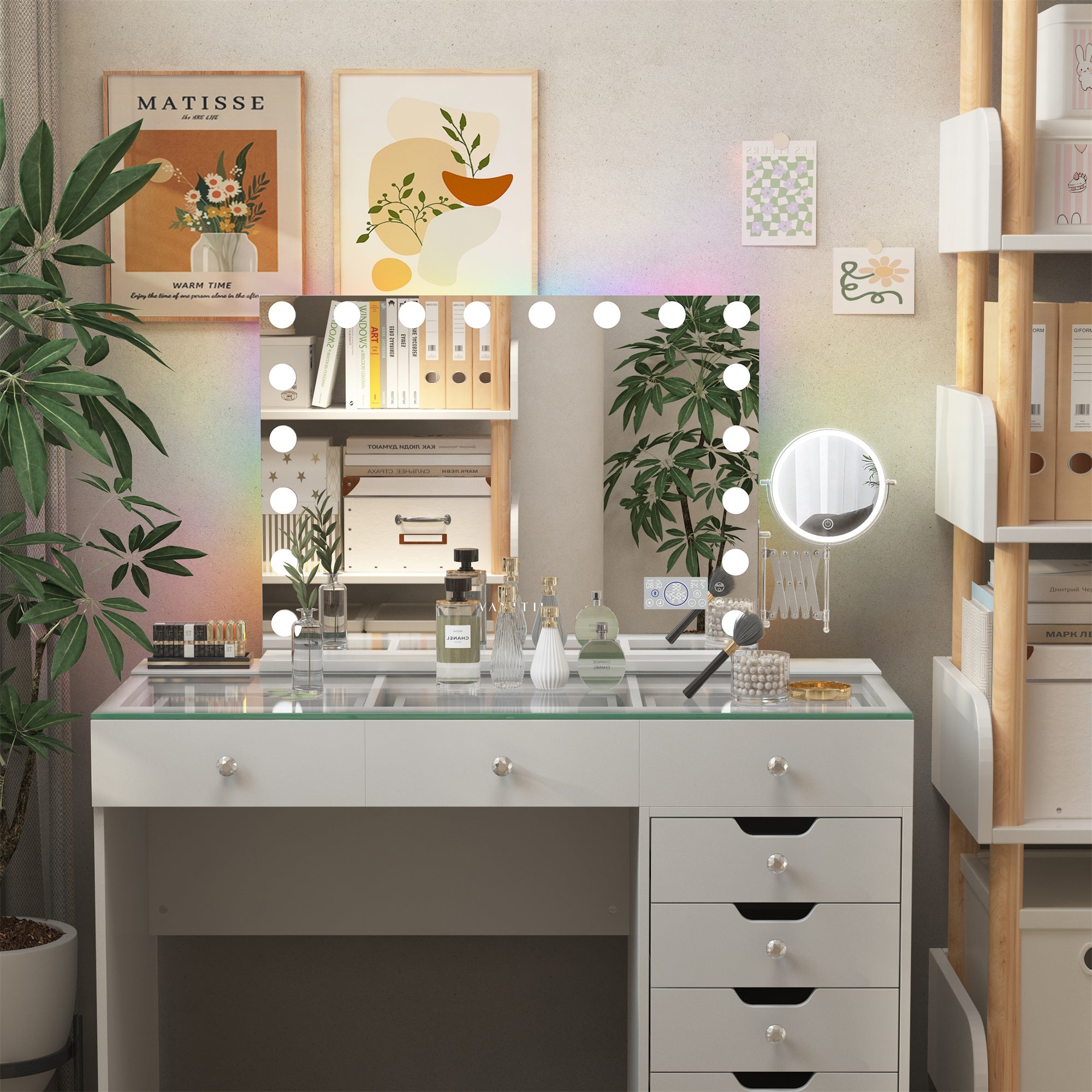 Hollywood 18 Bulbs Vanity Mirror with RGB Lighting