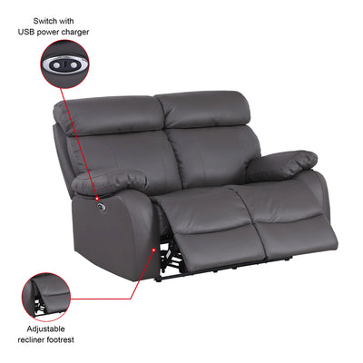 Harry Gray Power Recliner Sofa Set