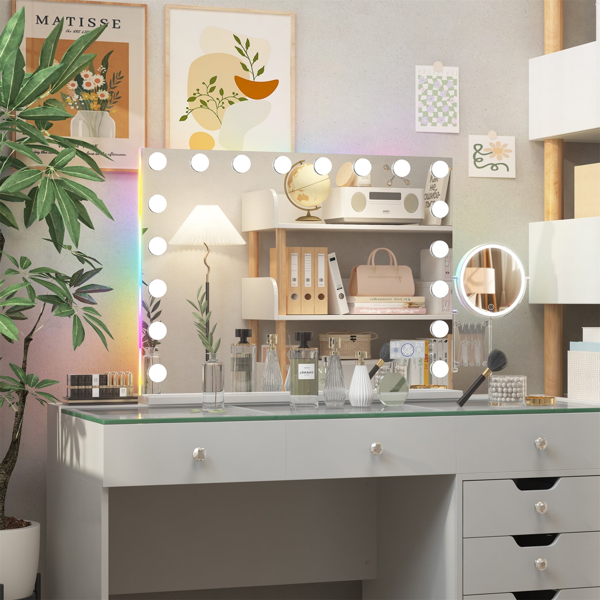 Hollywood 18 Bulbs Vanity Mirror with RGB Lighting