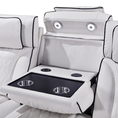 Jessie White Power Recliner 3-seater Sofa
