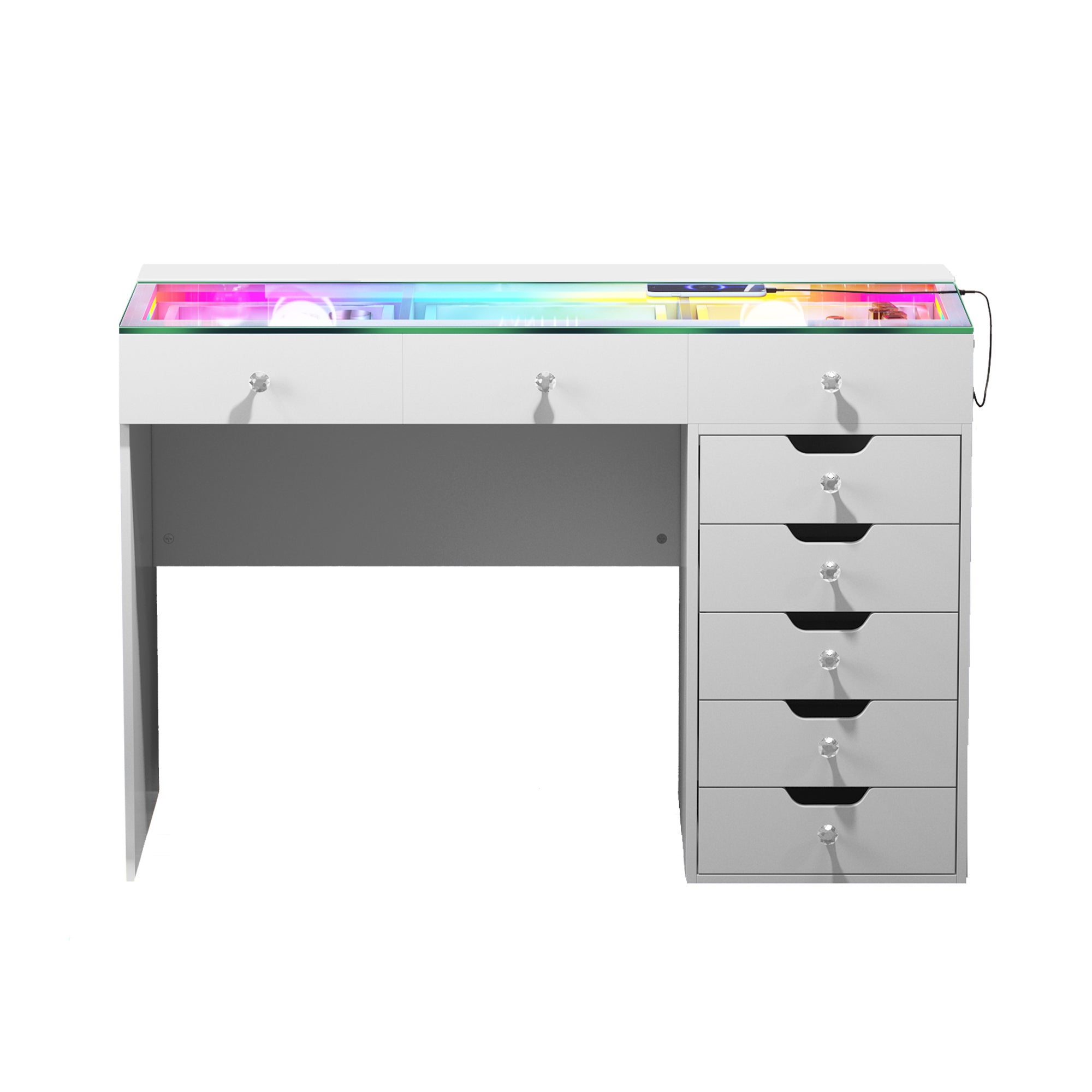 Diana Vanity Desk Pro- 8 Storage Drawers