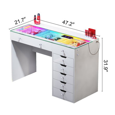 Diana Vanity Desk Pro- 8 Storage Drawers