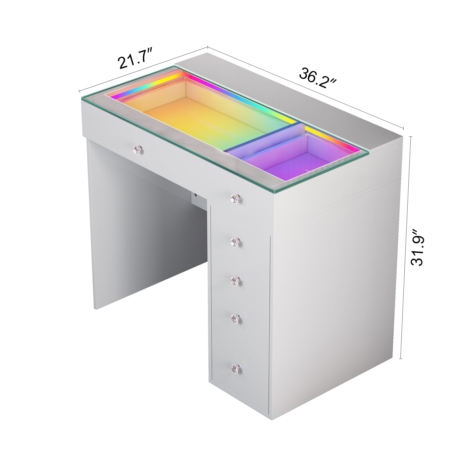 Mini Diana Vanity Desk- 6 Storage Drawers