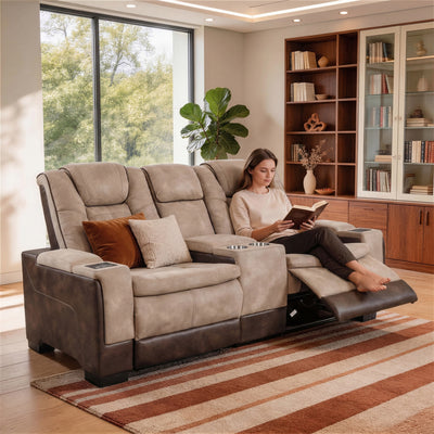 Charlie Modern Brown Power Recliner Loveseat