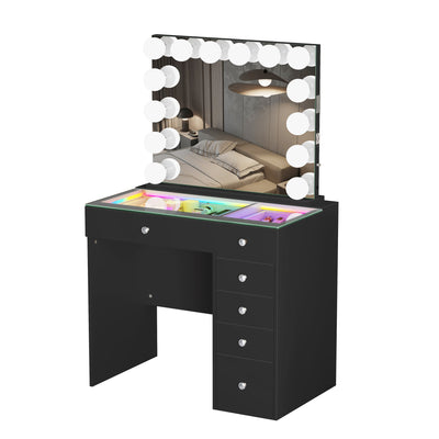 Mini Diana -6 Storage Drawers Vanity Set with Mirror & Chair