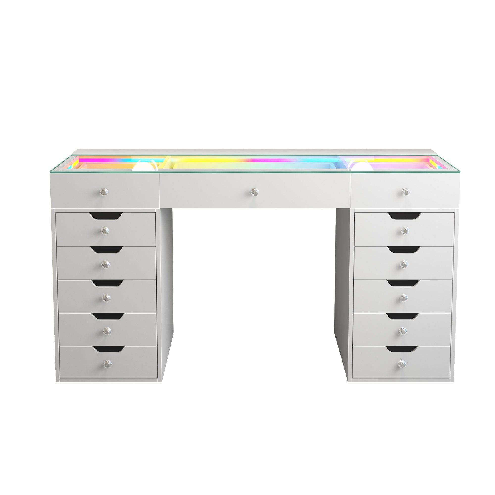 Eva-RGB Vanity Desk Pro - 13 Storage Drawers