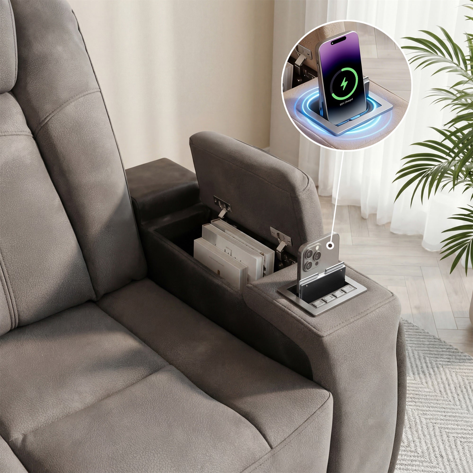 Charlie Gray Power Recliner Sofa & Loveseat & Chair