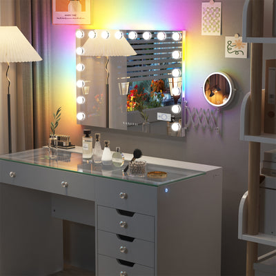 Hollywood 18 Bulbs Vanity Mirror with RGB Lighting