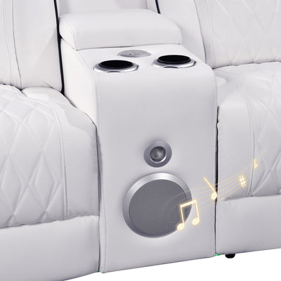 Jessie White Power Recliner 3-seater Sofa