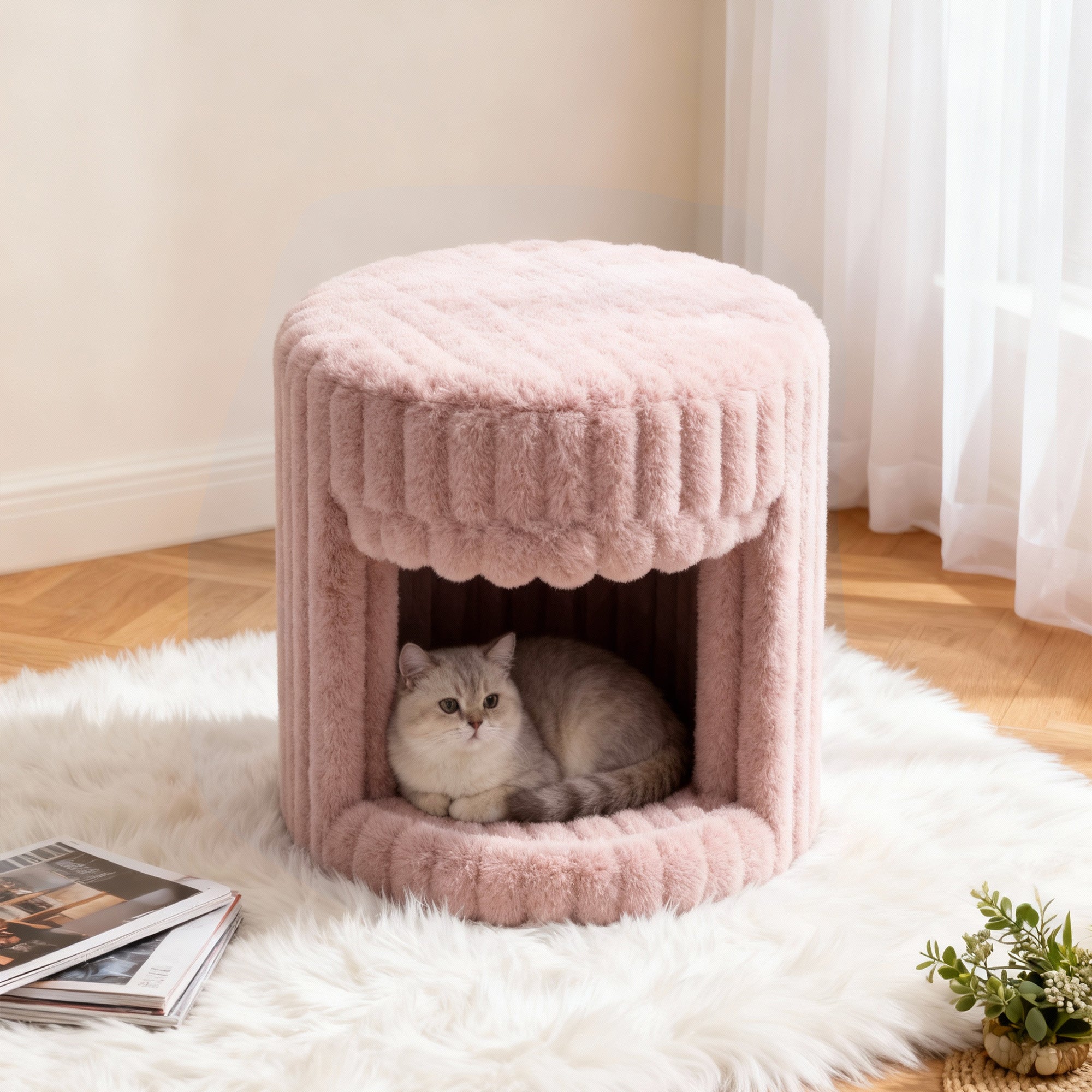 Super Soft Rabbit Hair Cat Bed