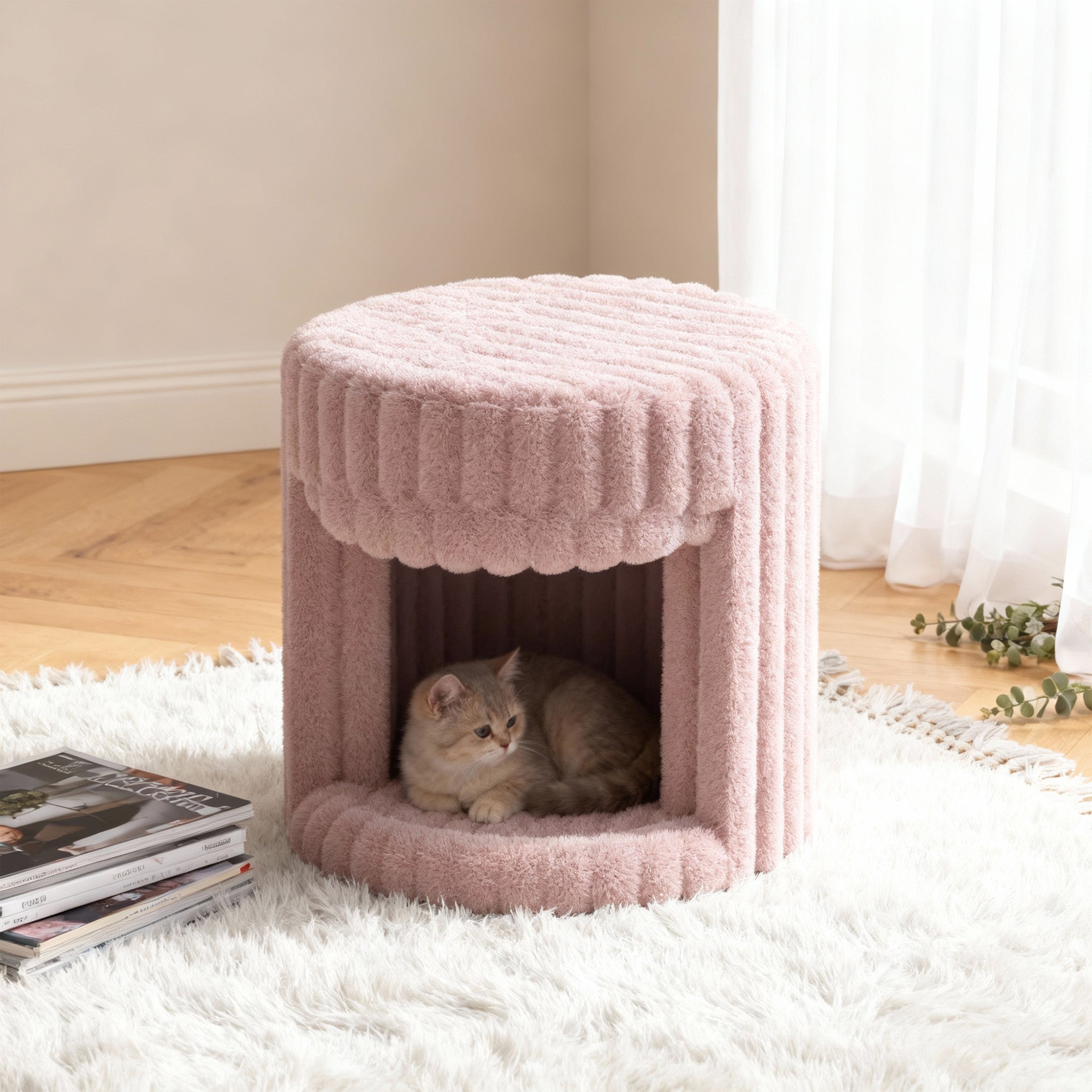 Super Soft Rabbit Hair Cat Bed