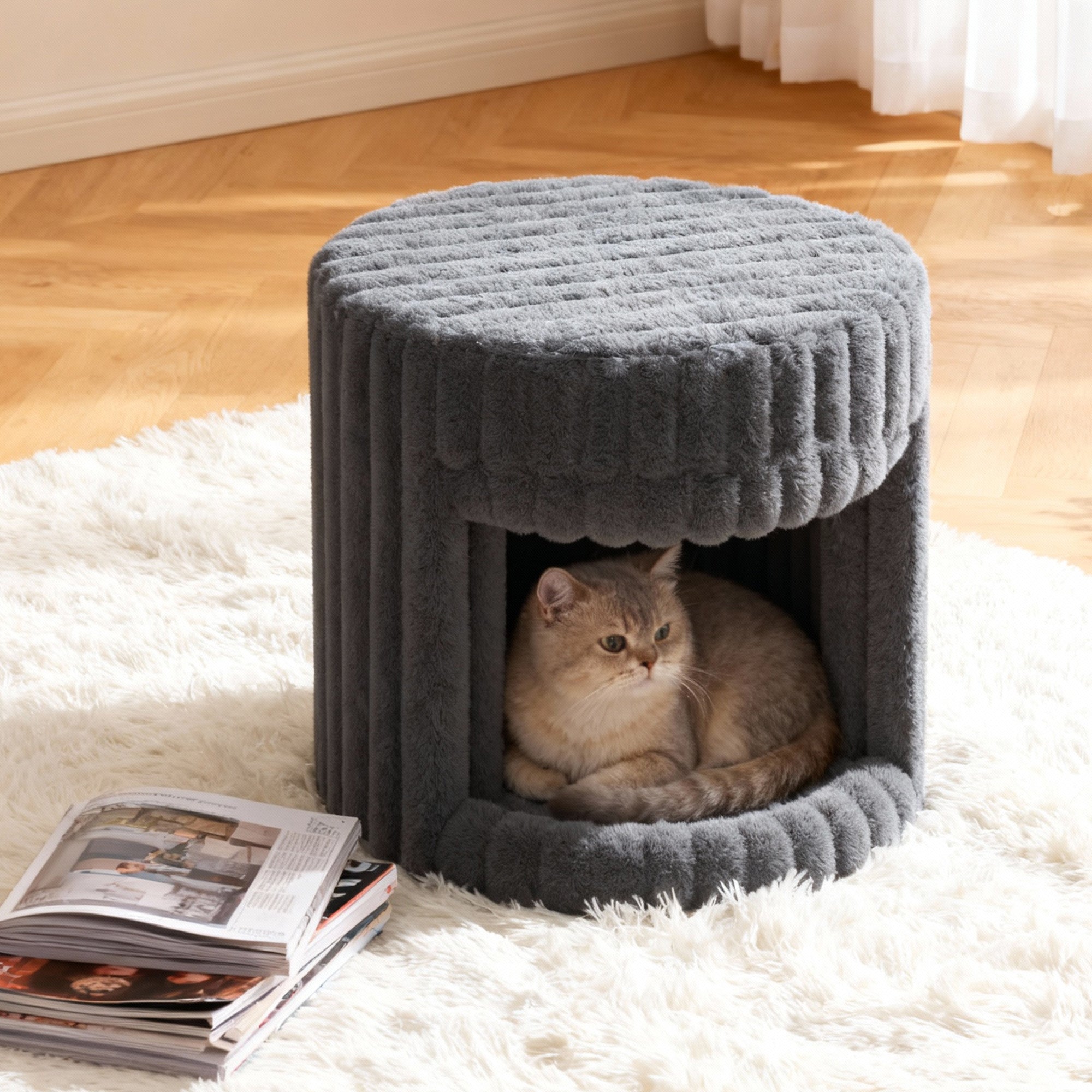 Super Soft Rabbit Hair Cat Bed