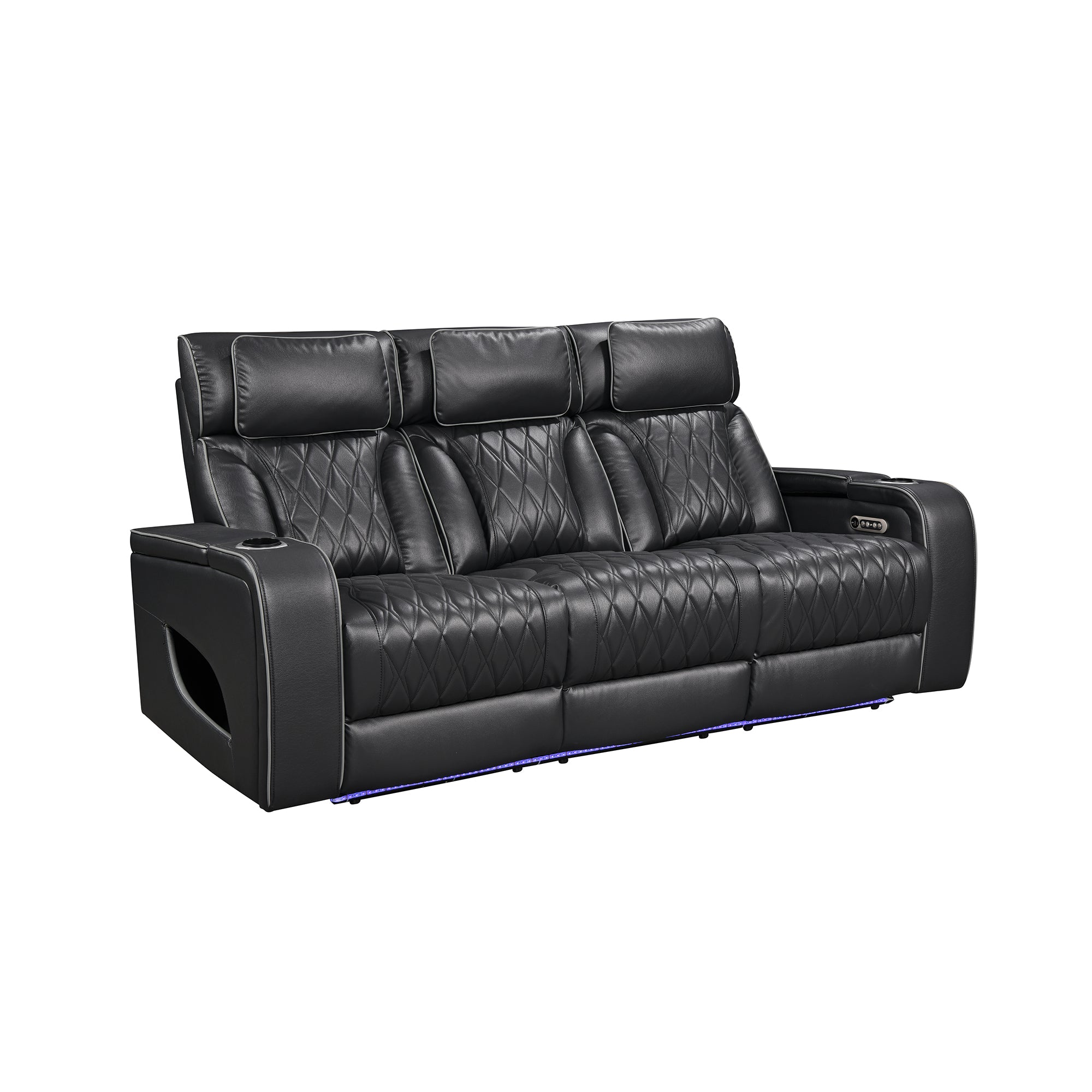 Jessie Power Recliner Black 3-seater Sofa