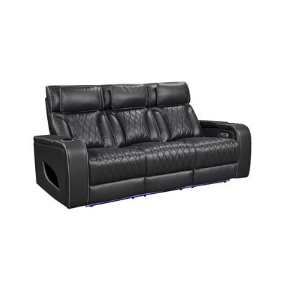 Jessie Power Recliner Black 3-seater Sofa