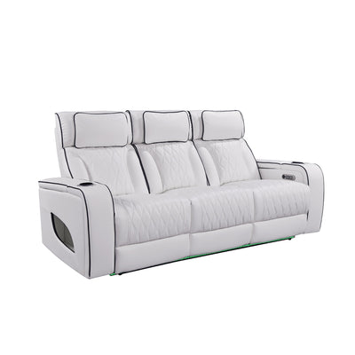 Jessie White Power Recliner 3-seater Sofa