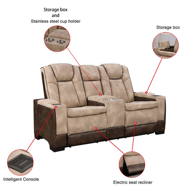 Charlie Modern Brown Power Recliner Loveseat