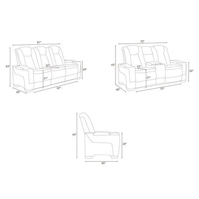 Charlie Modern Brown Power Recliner Loveseat