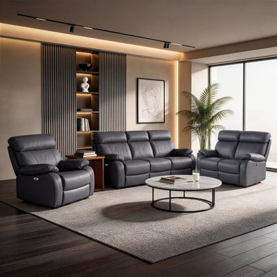 Harry Gray Power Recliner Sofa Set