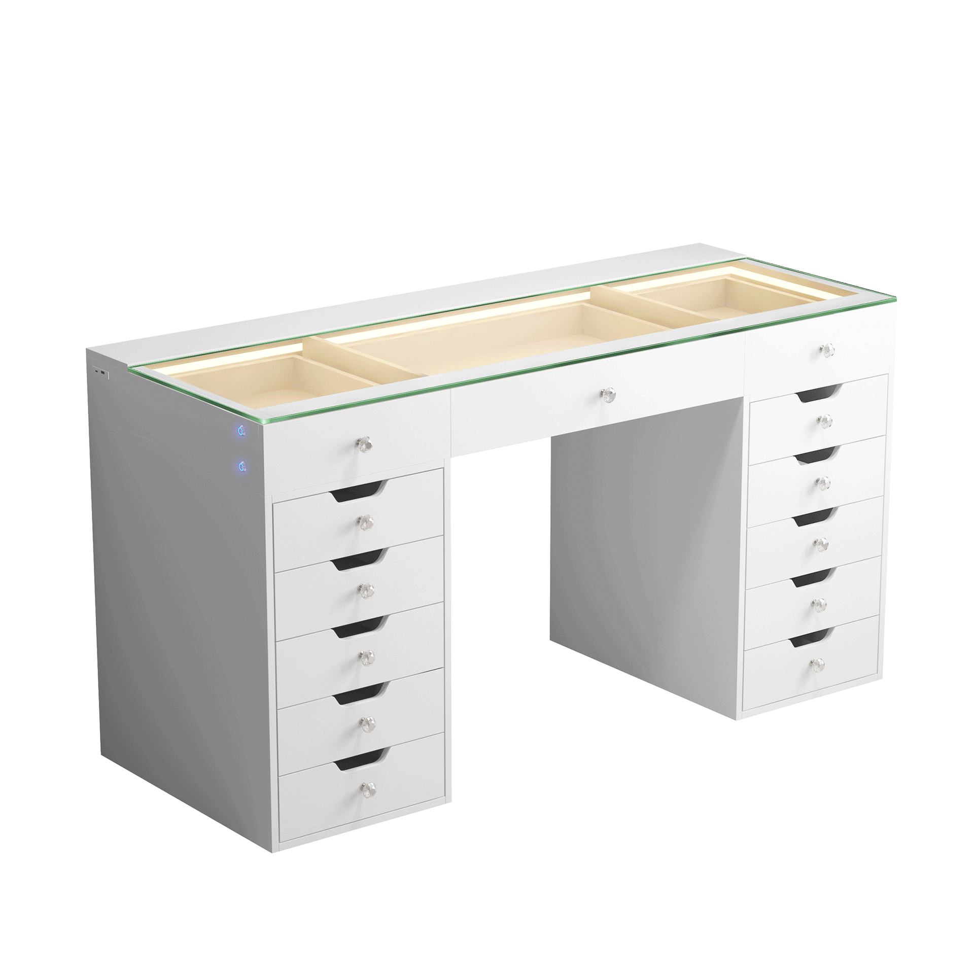 Eva-RGB Vanity Desk Pro - 13 Storage Drawers