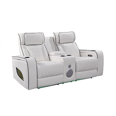 Jessie White Power Recliner 3-seater Sofa