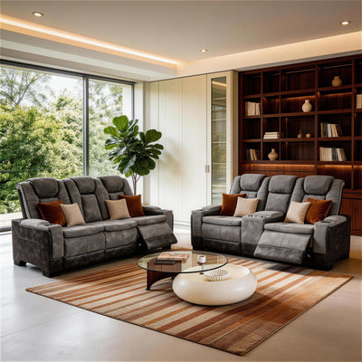 Charlie Gray Power Recliner Sofa Set